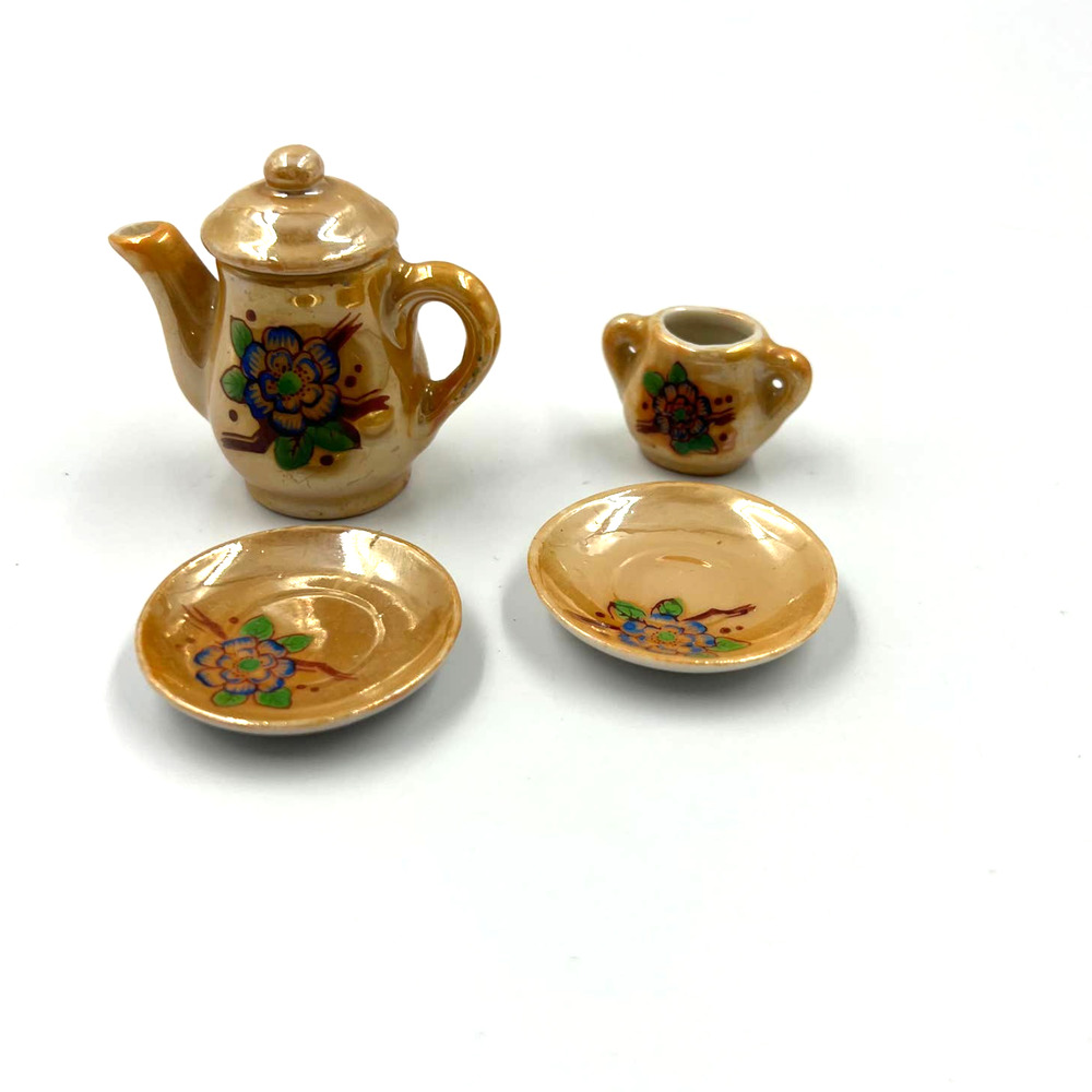 Vintage Miniature Tea Set‎ Pitcher Sugar Cup Saucer Made In Occupies Japan